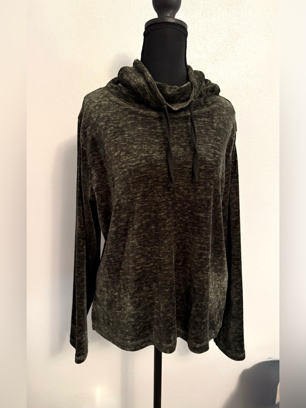 Nicole Miller Olive Green Cowl Neck Pullover Sweater